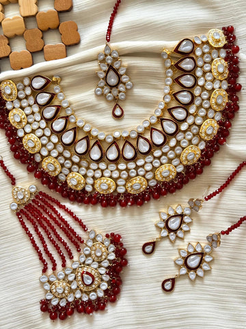 Gold Plated Hand Made Farshi Zircon Bridal Set