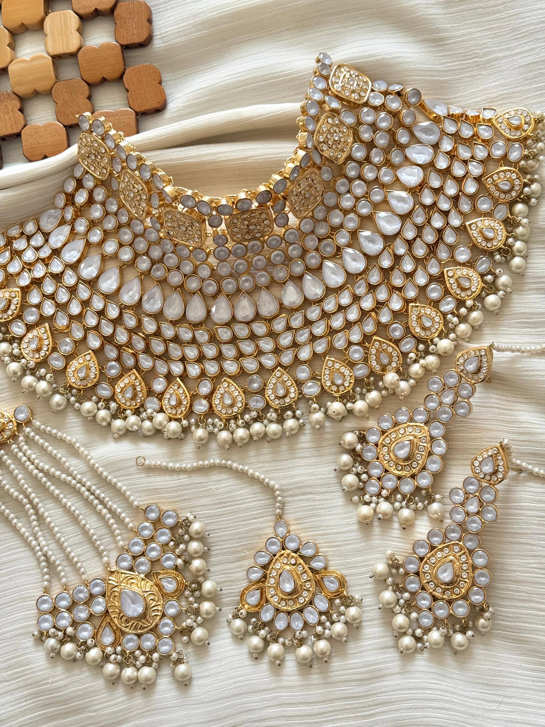 Gold Plated Hand Made Farshi Zircon Bridal Set