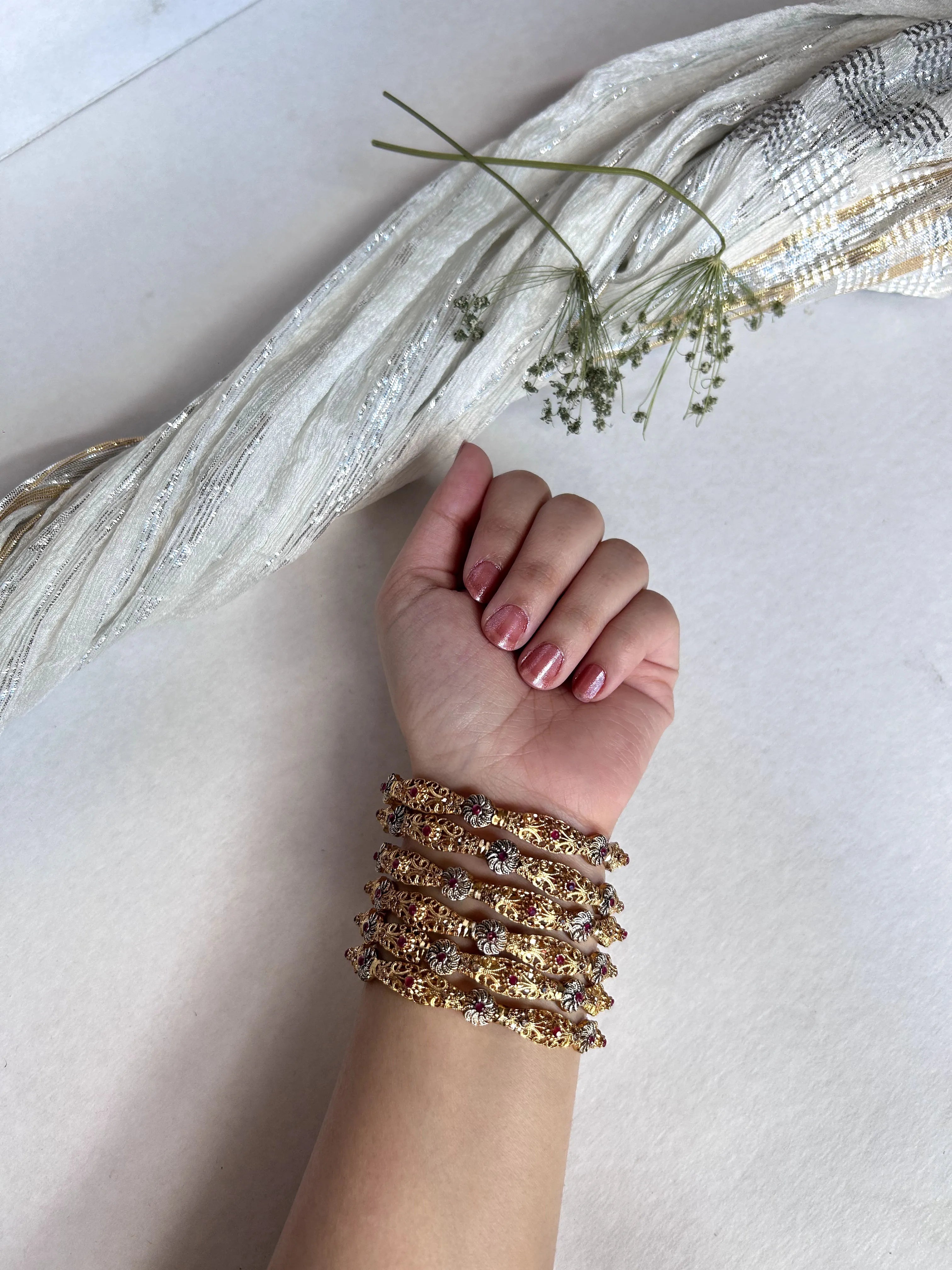 Shehnai Ruby Heritage Bangles