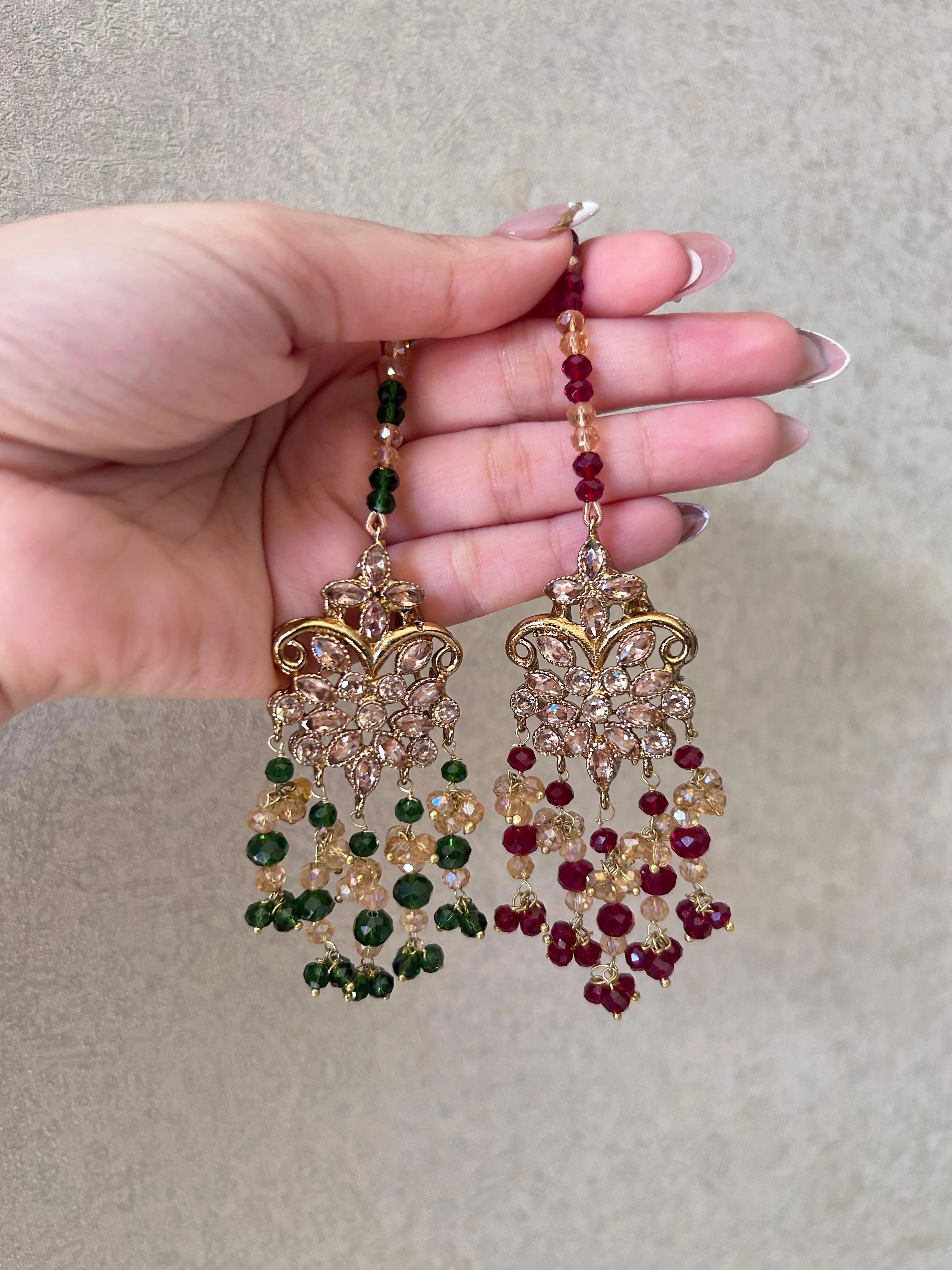 Ruby Royale Jhumka Set with Sahara – Traditional Bridal Elegance