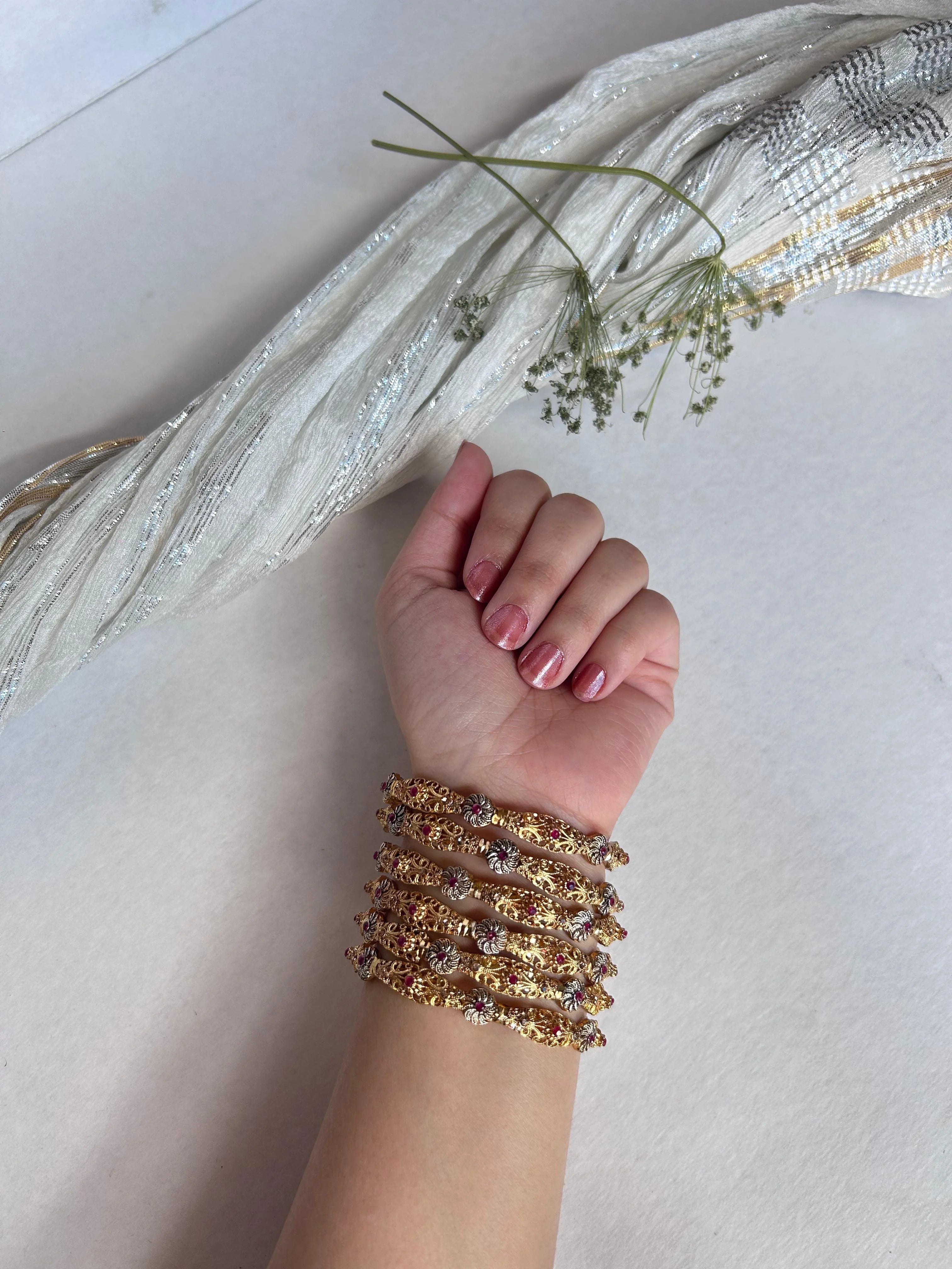 Shehnai Ruby Heritage Bangles