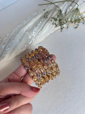 Shehnai Ruby Heritage Bangles