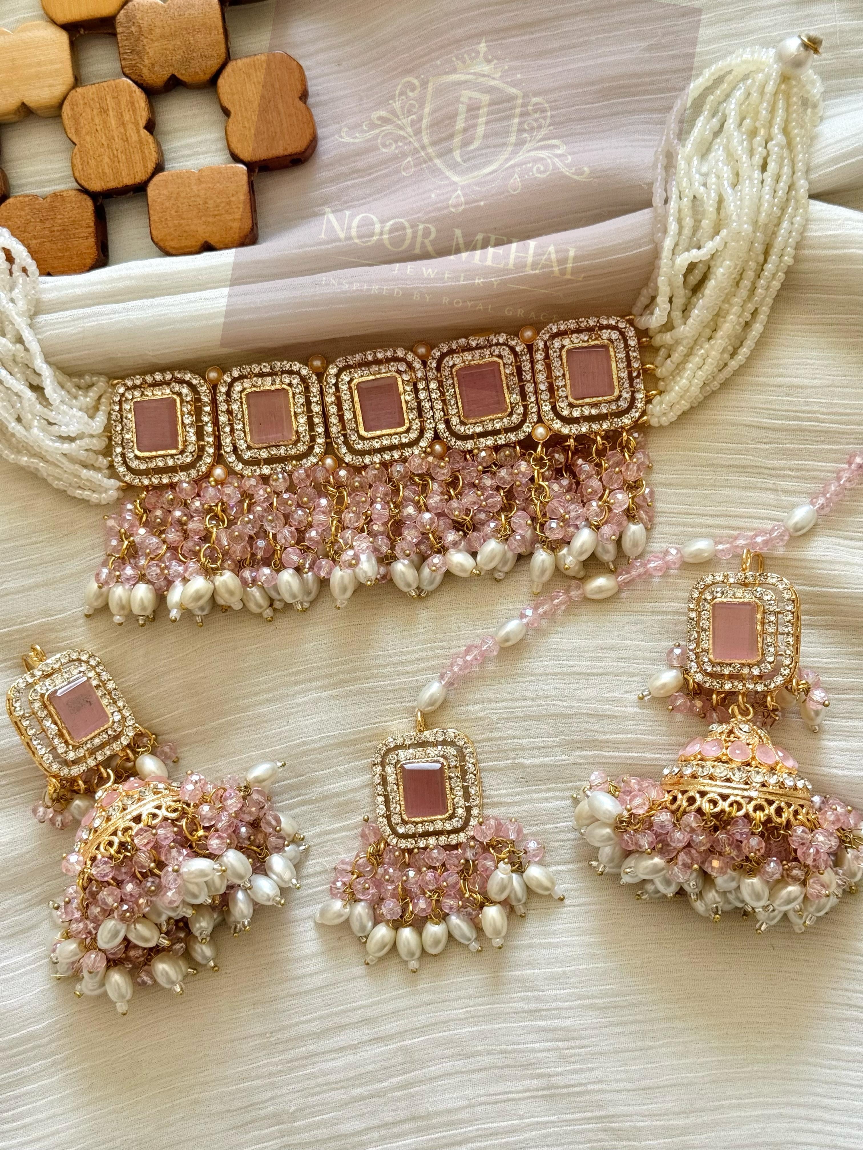 Regal Square Choker Set – Party Wear Collection (Multi-Color Variants)